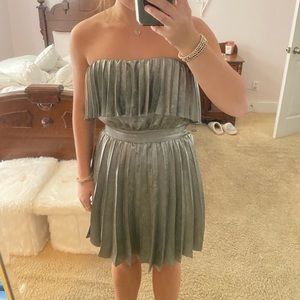 ramy brook silver strapless dress